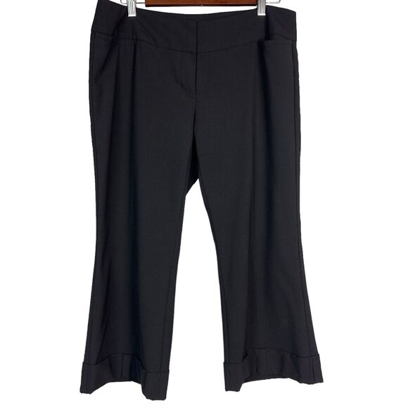 Express Pants - Express Publicist Black Dress Pants Size 10 Wide Leg Cuffed Hem Office Wear